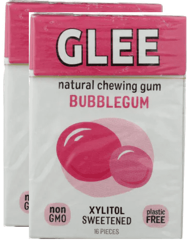 Glee Gum All Natural Bubblegum, Non GMO Project Verified, Eco Friendly, 16 Piece Box Pack of 2