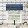 thumbnail image 4 of Luxury Navy Blue Kitchen Valances for Windows 42x12 Inch Kitchen Curtains Valances Rod Pocket Golden Contemporary Abstract Bathroom Window Valances for Window Treatment Decor, 4 of 6