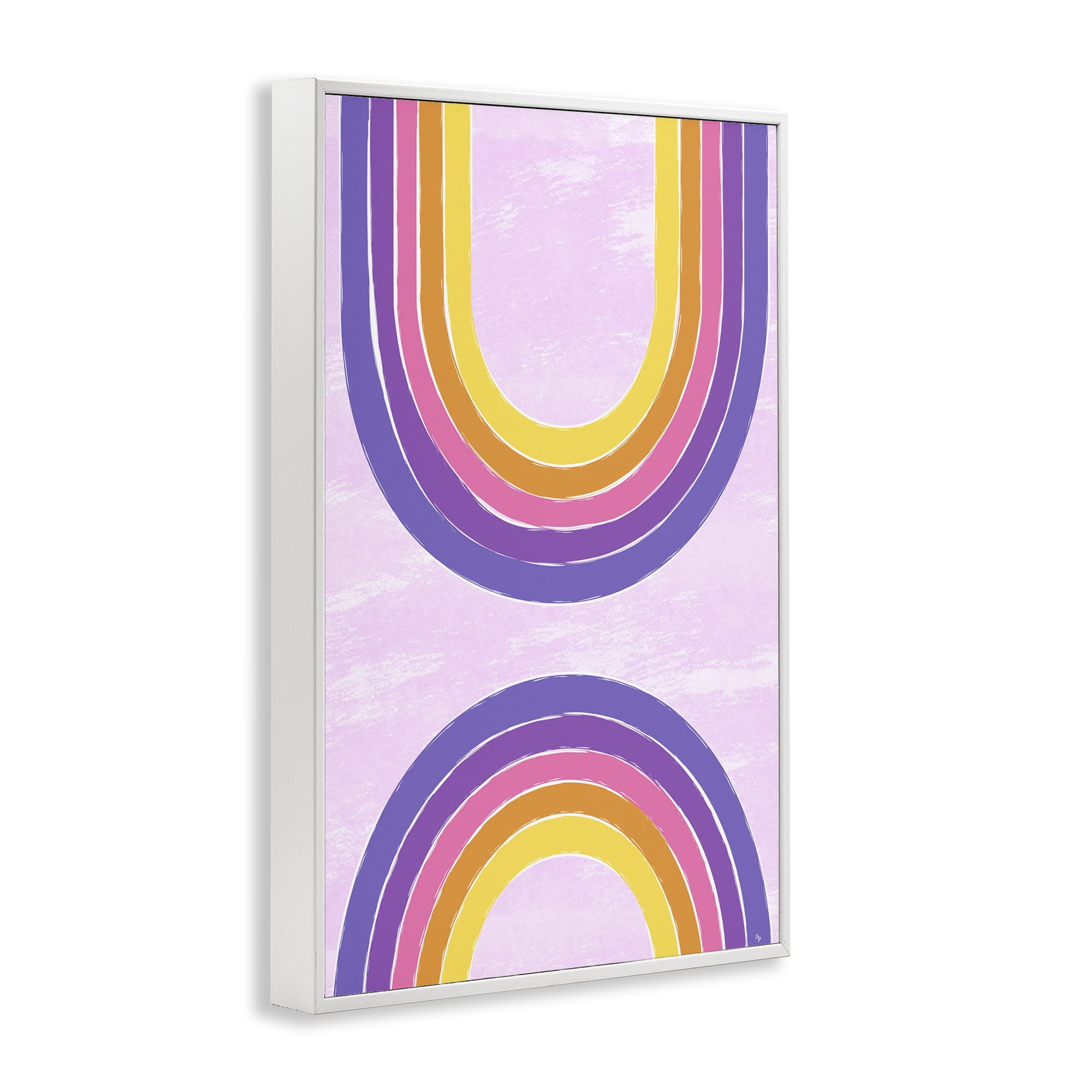 Stupell Industries Purple Rainbow Arches Landscape Painting White Framed Art Print Wall Art, 16 x 24