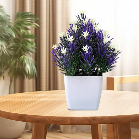 Artificial Silk Flower Arrangement in Weighted Pot for Home Office Decor - 1 Piece