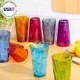 thumbnail image 3 of Vasos reutilizables de plástico acrílico Optix de EE. UU. (juego de 8) vasos de agua de 20 oz en colores de tono joya | Vasos sin BPA, fabricados en EE. UU. | Apto para lavavajillas en la rejilla supe, 3 of 5