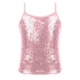 thumbnail image 5 of iiniim Kids Girls Shiny Sequined Camisole Tank Top for Jazz Hip Hop Modern Dance wear Vest Top Tee Shirts Pink 10, 5 of 7