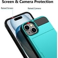 thumbnail image 5 of Case Compatible with iPhone 15 with Card Holder, Dual Layer Shockproof Wallet Phone Case Hidden Card Slot Sliding Protective Hard Shell Back Cover Slim Case for iPhone 15, 6.1 Inch Sky Blue, 5 of 14