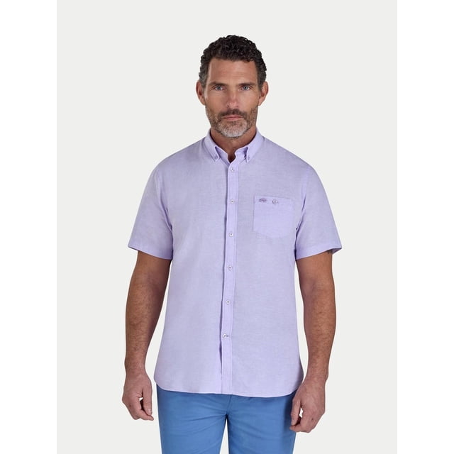 Raging Bull Chemise Classique en Lin à Manches Courtes pour Hommes