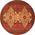thumbnail image 1 of Ahgly Company Indoor Round Abstract Orange Modern Area Rugs, 4' Round, 1 of 4