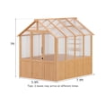 thumbnail image 3 of Erinnyees 6'x8' Outdoor Wooden Greenhouse, Heavy Duty Green House with Thickend PC Panel, Adjustable Windows, 12/16 Plant Hooks and Lockable Door for Garden,Backyard, 3 of 8
