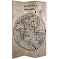 thumbnail image 3 of Oriental Furniture 6 ft. Tall Vintage Globe Canvas Room Divider - 3 Panel, 3 of 5