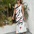 thumbnail image 6 of Persian Calligraphy (Life & Time) Sleeveless Dress Summer Women Clothes Dress for Pregnant Women Dresses, 6 of 9