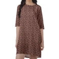 thumbnail image 4 of Moomaya Robes Courtes d'Été pour Femmes Imprimées Coupe Droite en Georgette Mousse Robe Évasée, 4 of 4