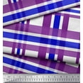 thumbnail image 2 of Soimoi Blue Modal Satin Fabric Gingham Check Print Sewing Fabric Yard 42 Inch Wide, 2 of 5