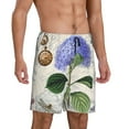 thumbnail image 2 of Fotbe Vintage Flower Pajama Shorts for Men, Men's Pajama Bottoms, Sleepwear,Short Pajama Pants-Small, 2 of 9
