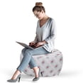thumbnail image 2 of Art Pouf Cover with Zipper, Delicate Roses and Square Motifs and Stripes Blossoming Vintage Feminine, Soft Decorative Fabric Unstuffed Case, 30" W X 17.3" L, Multicolor, by Ambesonne, 2 of 5