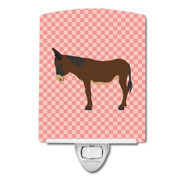 Zamorano-Leones Donkey Pink Check Ceramic Night Light