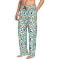 thumbnail image 3 of Kdxio Cute Corgi Head Print Men's Sleep Pajama Pant Lounge Pants with Pockets, 3 of 8