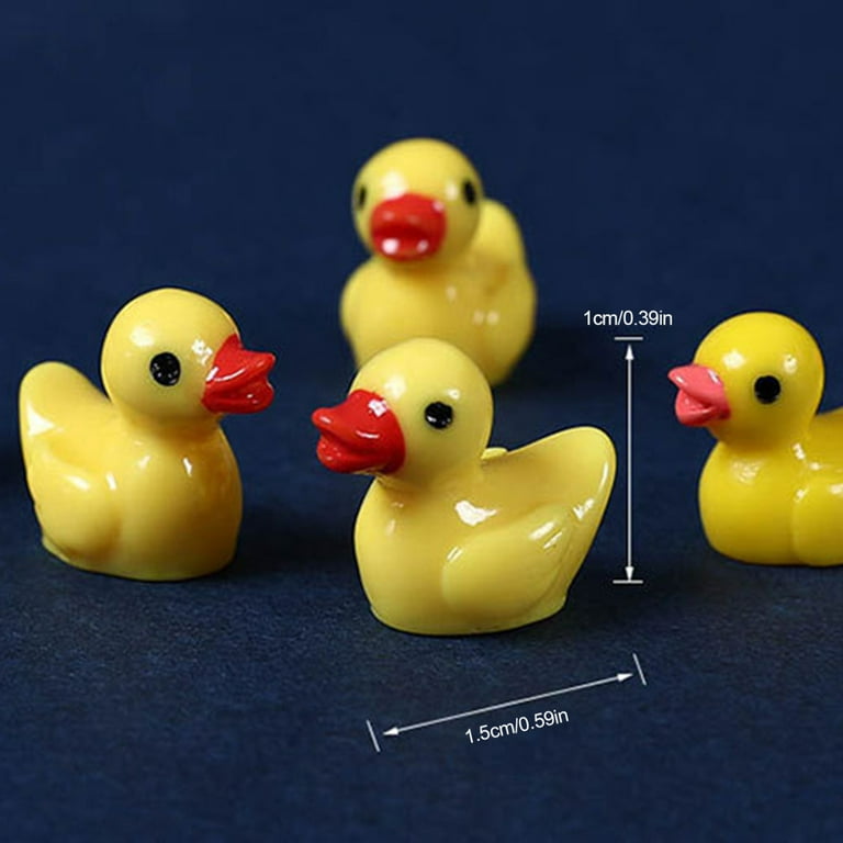 100PCS Tiny Ducks Yellow Small Duck Miniature Figures Anima