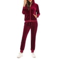 thumbnail image 6 of Biekopu Women Fall 2 Piece Tracksuits Solid Color Zipper Hoodie Sweatshirt and Sweatpants for Activewear Workout Outfits Set, 6 of 9