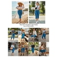 thumbnail image 7 of FlorCurve Plus Size Capri Leggings for WomenTummy Control Yoga Pants Stretch Workout Leggings, Blue 3XL, 7 of 7
