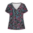 thumbnail image 6 of YUGYXL Womens Summer Tops Casual Short Sleeve Shirts Plus Size Oversized Trendy Boho Floral Graphic Tee Hot Pink Tops S, 6 of 6