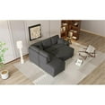 thumbnail image 2 of CRO Decor Segmented Pull-Out Convertible Sofa Bed with Storage Footstool, 2 of 5