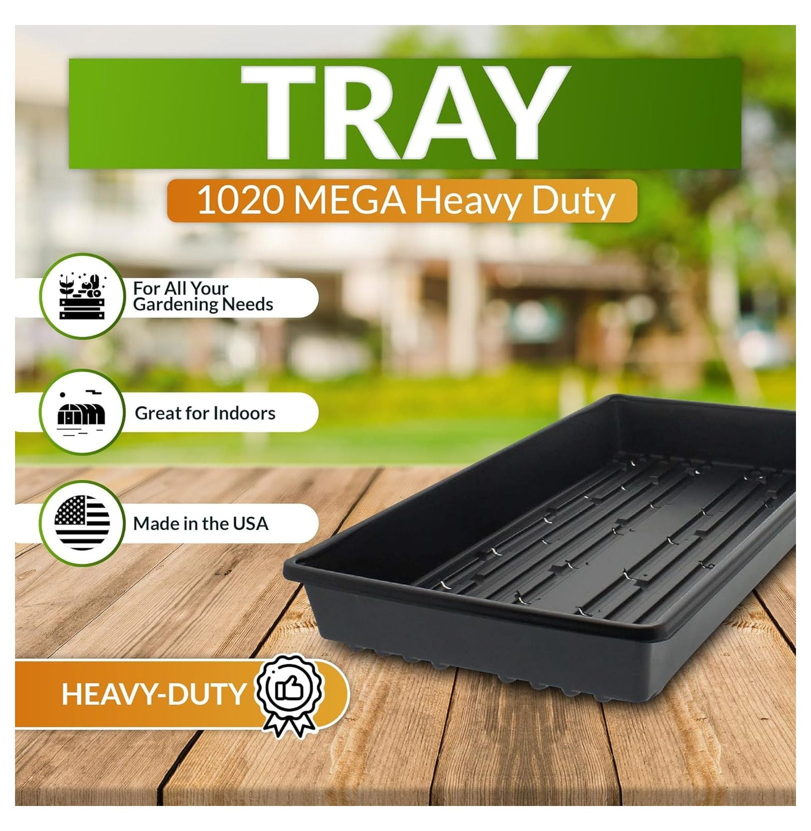 Microgreen Trays 10 Pack - 1020 Seed Starting Tray, Heavy Duty .88 Gauge, No Holes for Indoor Growing, Seedling Starter, Hydroponics