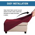 thumbnail image 5 of Ottoman Cover Slipcover Rectangle Fit Length 29"-34" Footrest Sofa Slipcovers Stool Cover Footstool Protector Covers Burgundy, 5 of 14