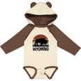 thumbnail image 3 of Inktastic Wyoming Buffalo Retro Sunset Boys or Girls Long Sleeve Baby Bodysuit, 3 of 5