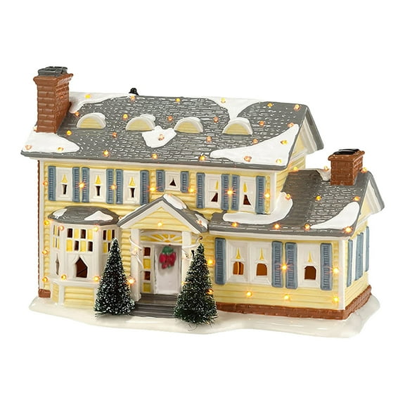 Department 56 Snow Village National Lampoons Christmas Vacation the Griswold Holiday House Lit Building, 7.48 Inch, Multicolor Christmas Desktop Ornament