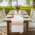 thumbnail image 4 of Table Runners 48 Inches Long Dress Scarves, Orange Striped Farmhouse Kitchen/Dining Table Runner, Short Coffee Tablerunners, Abstract Modern Geometric Stripes 13x48 Inch, 4 of 9