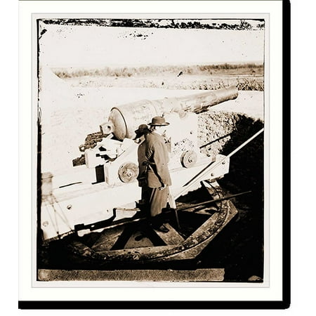 Historic Print, Savannah Georgia (vicinity). Big gun at Fort McAllister - 2, 18" x 24"