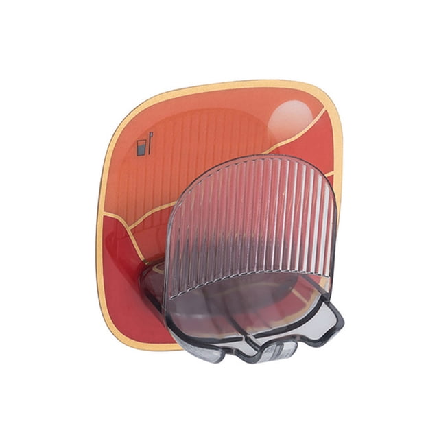 Toystoory Soporte para cepillo de estante de almacenamiento autoadhesivo colgador organizador a prueba de humedad suministro hogar baño baño Juegos de accesorios de baño Naranja Toystoory HA064363-02