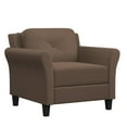 thumbnail image 1 of Hawthorne Collections Chaise en Microfibre de Polyester à Dossier Capitonné, Brun, 1 of 10
