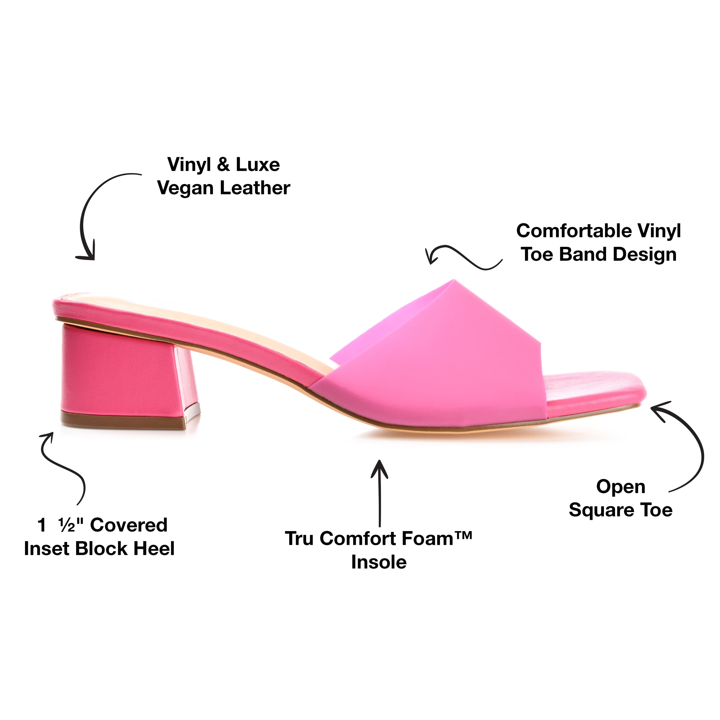 Journee Collection Womens Jaydin Tru Comfort Foam Slip On Block Heel Sandals