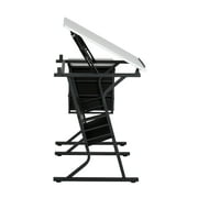 Studio Designs Eclipse Ultra Center/Drawing Table with Angle Adjustable Top, Storage Drawers with Stool 2 Piece Set