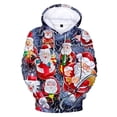 thumbnail image 5 of Sudadera con capucha de Papá Noel para hombre, divertida, con estampado 3D, fea, navideña, de manga larga, informal, para vacaciones, 5 of 5