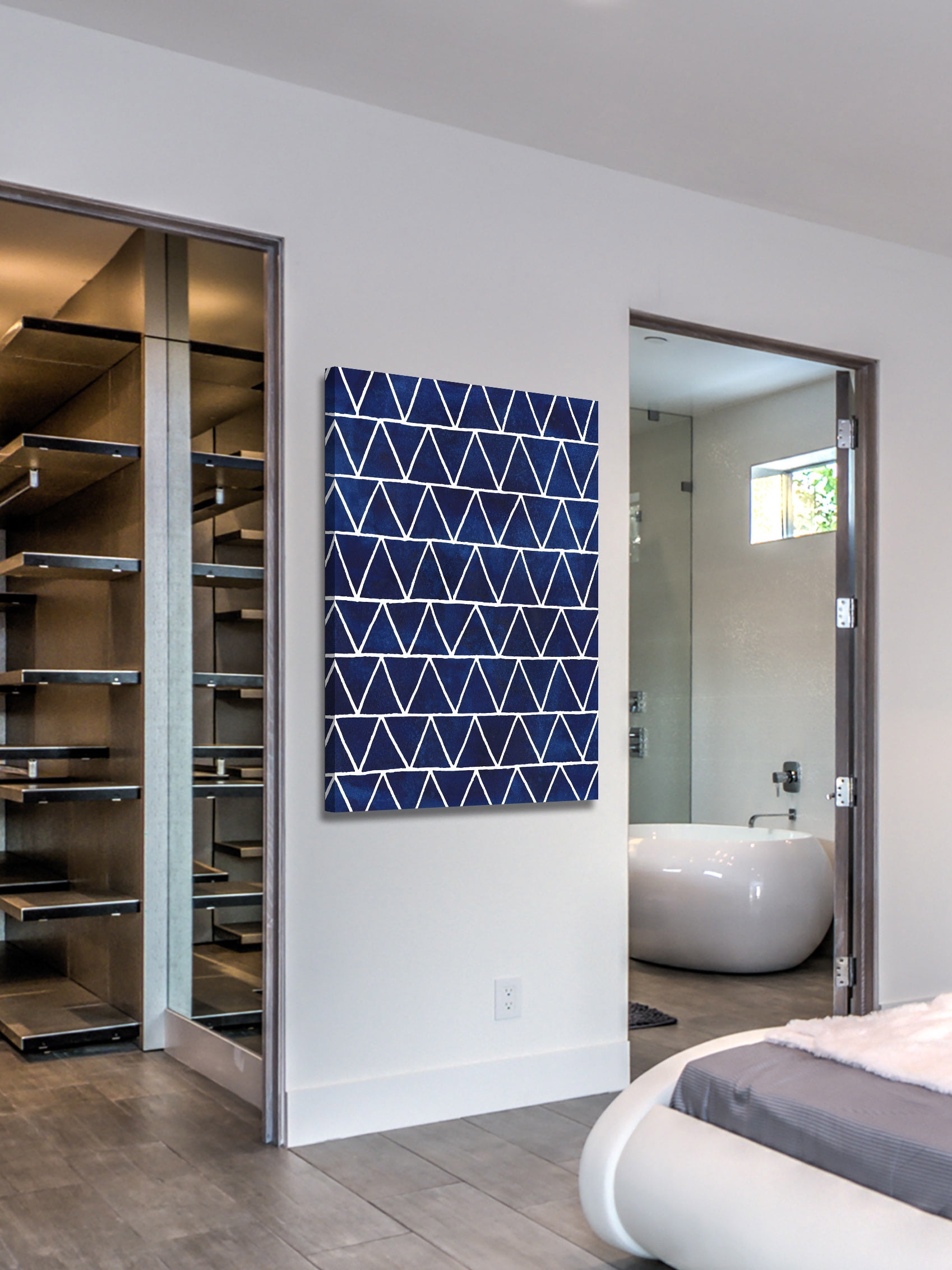 "Indigo Pattern IV" Painting Print on Wrapped Canvas