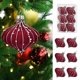 thumbnail image 3 of xihome Pack de 6 adornos navideños de almendra nevada de 8 cm con detalles brillantes para decorar el rbol de Navidad, 3 of 6