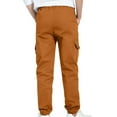 thumbnail image 2 of Childrens Cargo Pants Fashion Casual Elastic Waist Drawstring Joggers Trousers Solid Color Loose Sports Pant with Pockets Orange 4 Years, 2 of 8