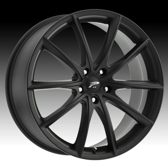 Platinum 435SB Flux 20x8.5 5x114.3  40et Satin Black With Satin Clear-Coat Wheel