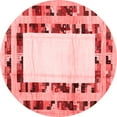 thumbnail image 1 of Ahgly Company Indoor Round Abstract Red Contemporary Area Rugs, 3' Round, 1 of 4