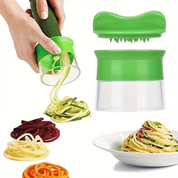 1pc Manual Vegetable Spiralizer - Handheld ABS Spiral Slicer for Fruits and Vegetables, Unpowered Kitchen Tool for Veggie Pasta & Noodle Making