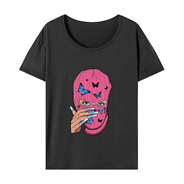 Camiseta de Mujer, Camiseta de Manga Corta, Camiseta Transpirable con Cuello Redondo para Senderismo, Compras M