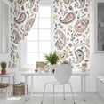 thumbnail image 5 of Paisley Flower Blackout Curtains for Bedroom, Spring Watercolor Country Floral Leaf Plant Thermal Insulated Kitchen Drapes with Grommets, Light Blocking Window Treatment, 2 Panels 42" x 84", 5 of 7