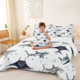 thumbnail image 3 of Feelyou Watercolor Shark Fish Ocean Bedding Comforter Set for Boys Girls, Sea Marine Wildlife King Bedding Sets, Blue White, Reversible, 7pcs, 3 of 7