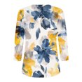 thumbnail image 3 of Blusas para las Mujeres Casual, 3/4 Manga Impresa Camiseta Top de Moda Hecha de Poliéster Suave Transpirable para el Uso Diario Casual de Verano, Tops de Blusa para las Mujeres, 3 of 6