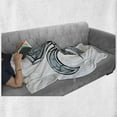 thumbnail image 6 of Fleur De Lis Soft Flannel Fleece Throw Blanket, Grungy Lily Retro Renaissance Element Victory Vintage Art Print, Cozy Plush for Indoor and Outdoor Use, 70" x 90", Blue White Black, by Ambesonne, 6 of 6