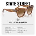 thumbnail image 4 of Ray-Ban RB2186 STATE STREET Square Shaped Non-Polarized Sunglasses for Men & Women - Includes Official RAYBAN Eyewear Kit - Ideal Formal & Casual Wear Sunglasses - Clear & Brown Lens, 4 of 7
