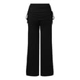 thumbnail image 5 of Kureaily Women's Casual Pants Lightweight Breathable Summer Beach Trousers Elastic Waist Comfortable Wide Leg Pants For Travel Picnic Home Wear Versatile Basic Solid Color Outfit Beach Lounge Pants, 5 of 5