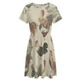 thumbnail image 4 of Chicken Pattern Short Sleeve Dress Women Summer Evening Dresses Ladies Sundress, 4 of 7