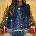 thumbnail image 2 of Weiqiqre Womens Fall Tops Long Sleeve Work Tops Casual Crewneck Cute Printed Xmas Blouses Tunics Ladies Christmas Top, 2 of 5
