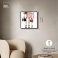 thumbnail image 5 of Shopping in Blush Tones Canvas Fashion Illustration by Art Remedy, Black Frame, 20" x 20", 5 of 7